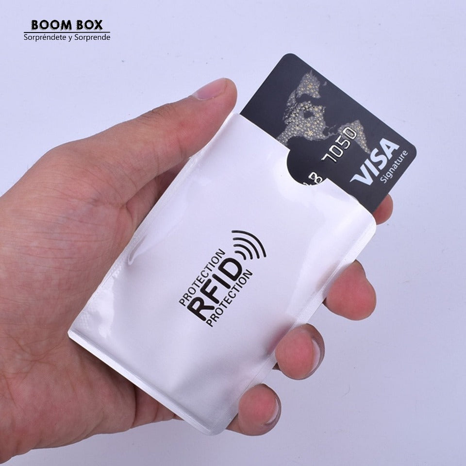 Funda protectora para tarjetas bancarias RFID – Boom Box Virtual