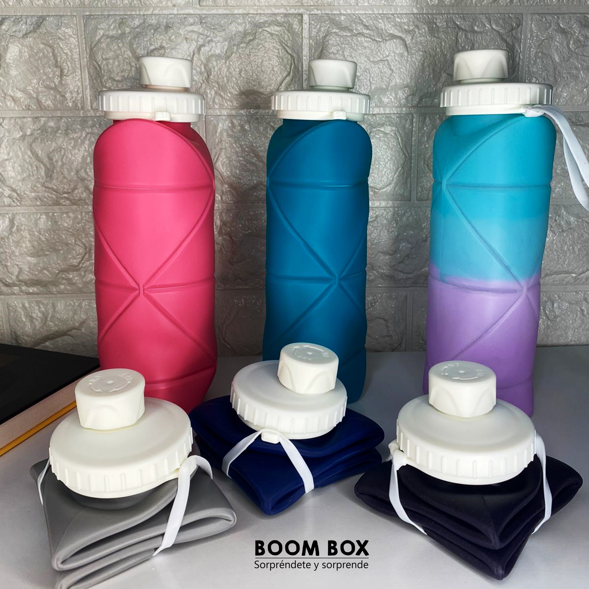 Botella silicona plegable termo – Boom Box Tienda Virtual